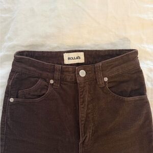 ROLLA'S Brown Original High Rise Straight Corduroy Pants